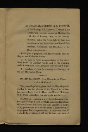 At a special meeting of the coucil of the Borough of Liverpool [...]