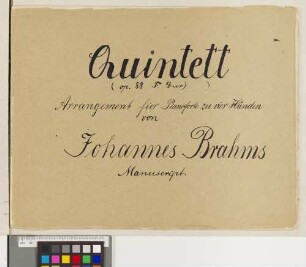 Quintett (à 4 ms) op. 88