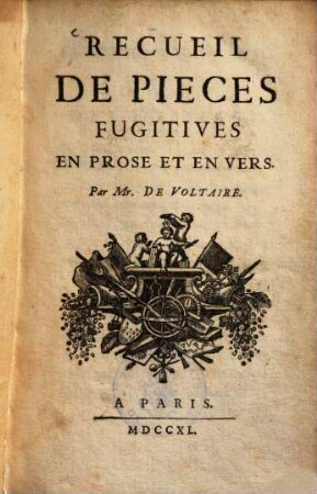 Recueil des pièces fugitives en prose et en vers