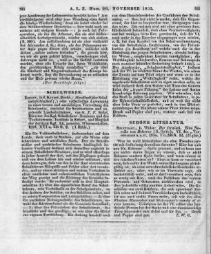 Bohemus [i.e. Opiz, G. E.]: Der Irrwisch. Eine Novelle. Stuttgart: Weise 1834