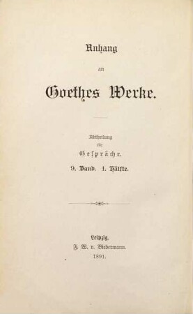 Goethes Gespräche, 9,1. Register