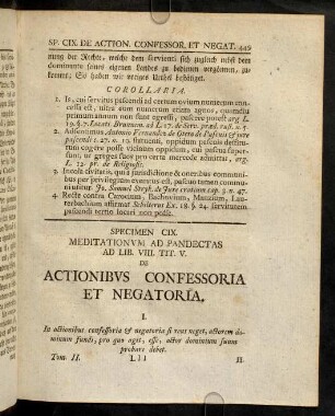 449-460, Sp. 109. De Actionibus confessoria & negatoria