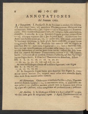 Annotationes Ad Annum 1767