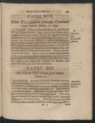 Caput XVII. Filius Dei extitit in principio Creationis rerum omnium Johann. I.1. seqq.
