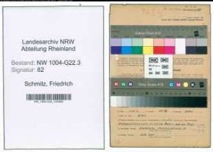 Entnazifizierung Friedrich Schmitz , geb. 14.05.1892 (Baufuehrer)