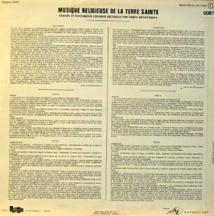 Musique Religieuse de la Terre Sainte