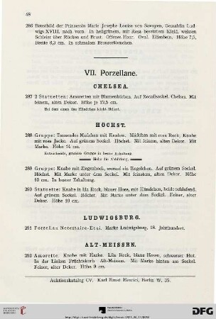 VII. Porzellane (Nr. 287-338)