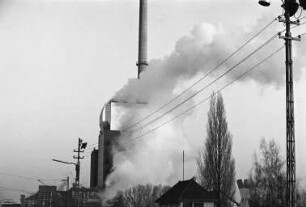 Städtisches Elektrizitäts- und Heizkraftwerk am Rheinhafen. Probelauf für den neuen Heizkraftblock III