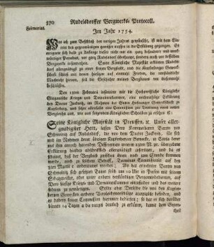 Rudelsdorffer Bergwerks-Protocoll. Im Jahr 1754.