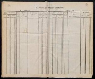 Schema zum Vorschuß-Cassen-Buch