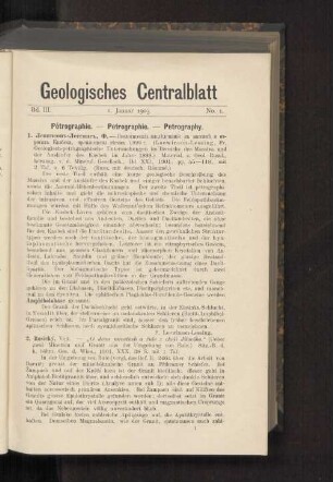 1. Januar 1903 No. 1.