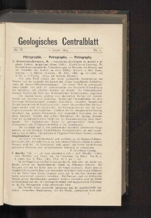 1. Januar 1903 No. 1.