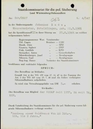 Rade, Johannes