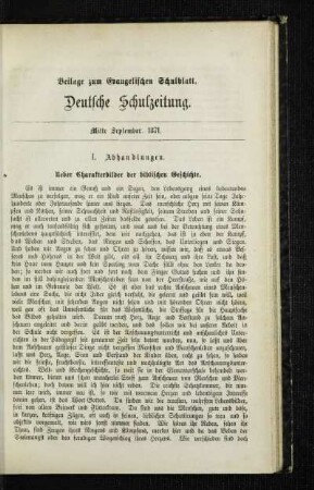 Ueber Charakterbilder der biblischen Geschichte