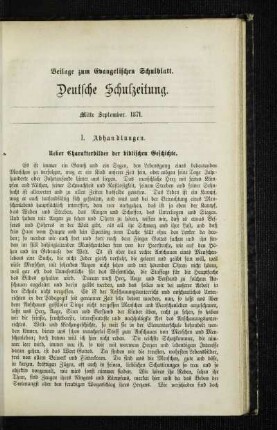 Ueber Charakterbilder der biblischen Geschichte
