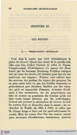 Chapitre III: Les ruines