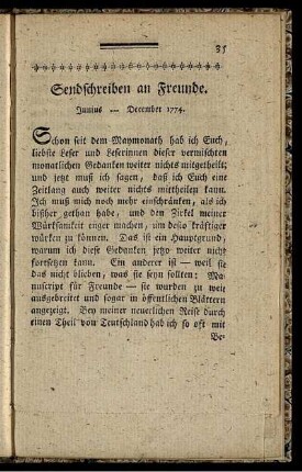 Sendschreiben an Freunde