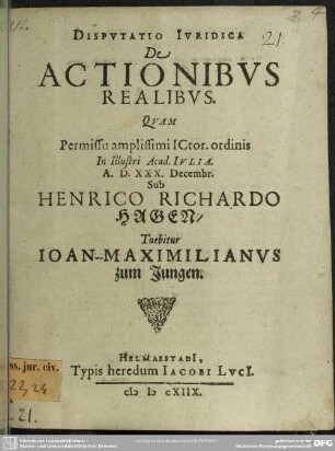Disputatio de actionibus realibus