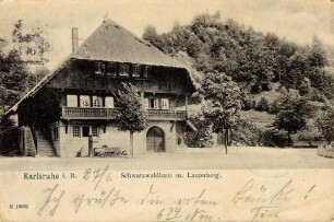 Postkartenalbum mit Motiven von Karlsruhe. "Karlsruhe in Baden. Schwarzwaldhaus mit Lauterberg"