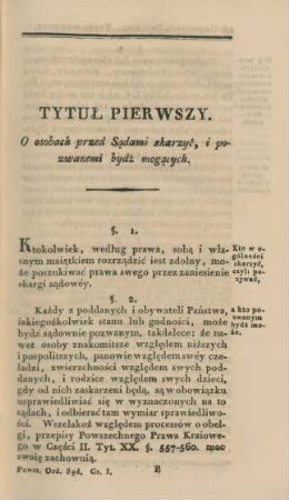 Tytul pierwszy