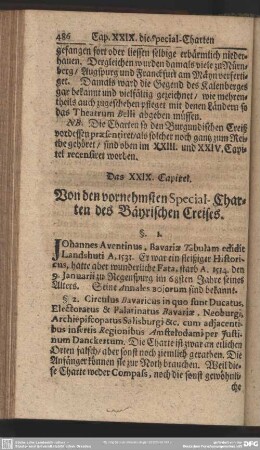 Das XXIX. Capitel. Von den vornehmsten Special-Charten des Bäyrischen Creises