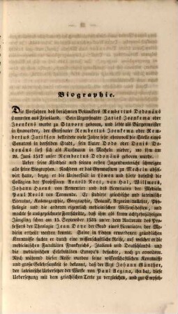Bemerkungen über Dodonäus Leben und Schriften : nebst einem Commentar zu dessen Werke: Stirpium pemptades sex