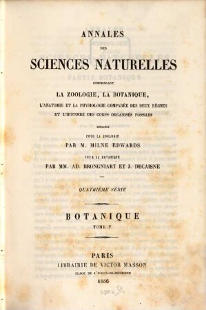 Annales des sciences naturelles. Botanique. 5. 1856