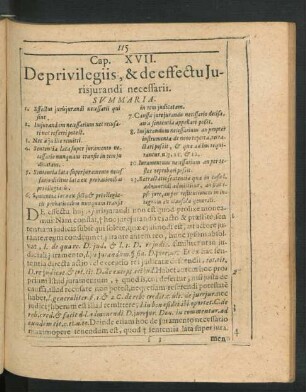 Cap. XVII. De privilegiis, & de effectu Iurisiurandi necessarii.
