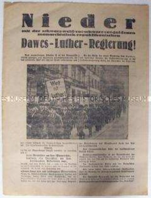 Illustriertes Flugblatt der KPD zum Amtsantritt der Regierung Luther 1925