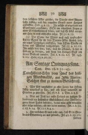 Am Sontage Quinquagesima.