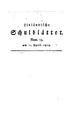Diei 19/31. Martio MDCCCXIIII. sacrum : [31.]