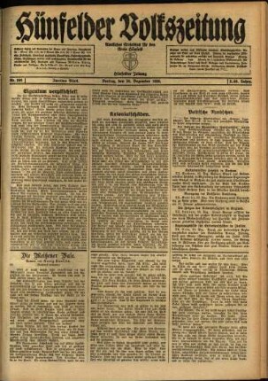 Zweite Ausgabe vom Freitag, den 24. Dezember 1920.