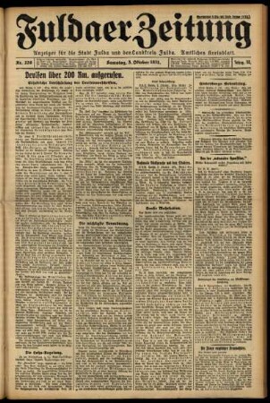 Ausgabe vom Samstag, den 03. Oktober 1931.