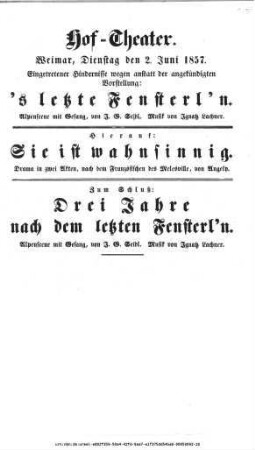 Drei Jahre nach dem letzten Fensterl'n