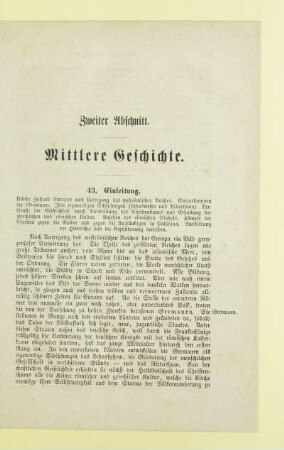 Zweiter Abschnitt. Mittlere Geschichte