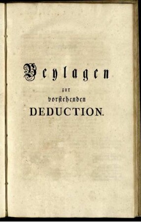 Beylagen zur vorstehenden Deduction.