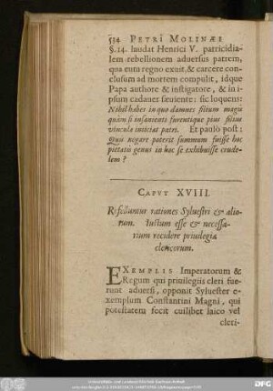Caput XVIII. Refelluntur rationes Sylvestri & aliorum. Iustum esse & necessarium recidere privilegia clericorum.