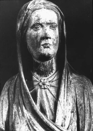 Freiberg (Sachsen), St. Marien, Trimphkreuzgruppe, Maria; seit 1966 im Triumphbogen (vorher Krönung des spätromanischen Lettners)