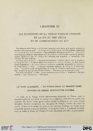 Chapitre III: Les statuettes de la Vierge portant l’Enfant de la fin du XIIIe siècle et du commencement du XIVe