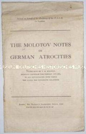 Diplomatische Note von Außenminister Molotow über die Kriegsverbrechen der Nationalsozialisten
