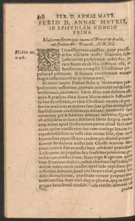 Feriis D. Annae Matris, In Epistolam ...