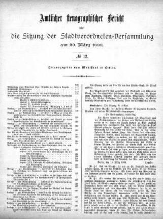No. 12, 20. März 1888