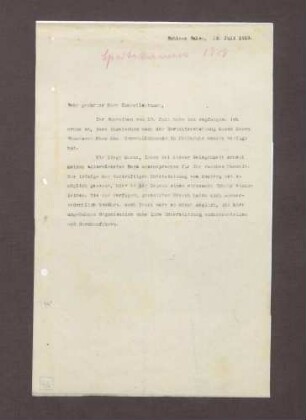 Dankesschreiben an Oberstleutnant Otto Teschner