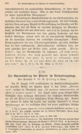 192-211 Die Amtsenthebung der Pfarrer im Verwaltungswege