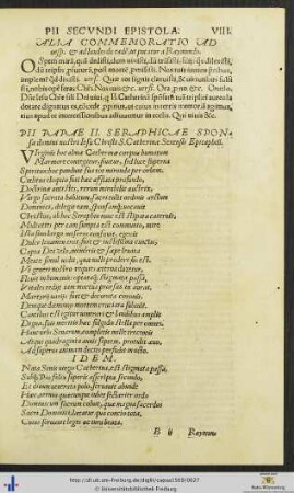 Pii Papae II Sanctæ Catherinæ Senensis Epitaphia