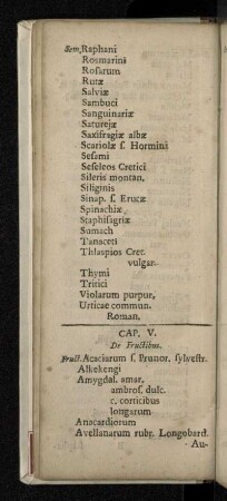 Cap. V. De Fructibus.