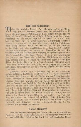 Wahl und Wahlkampf