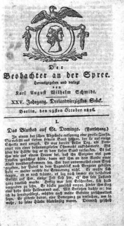 43. Stueck, 23. Oktober 1826