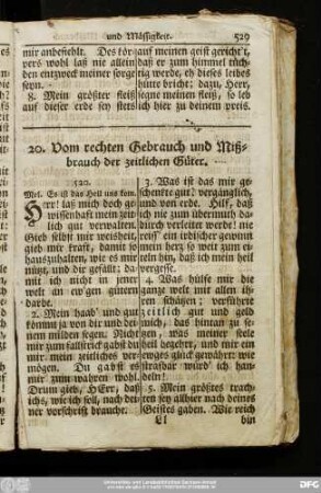 20. Vom rechten Gebrauch und Mißbrauch der zeitlichen Güter.