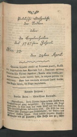 Nro. 35. den 29ten April